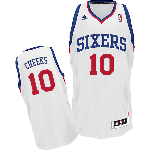 Maurice Cheeks Swingman In White Adidas NBA Philadelphia 76ers #10 Men's Home Jersey