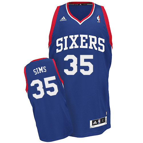 Henry Sims Swingman In Royal Blue Adidas NBA Philadelphia 76ers #35 Men's Alternate Jersey