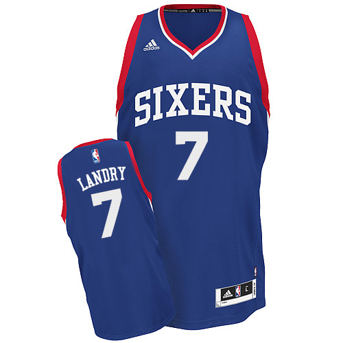 Carl Landry Swingman In Royal Blue Adidas NBA Philadelphia 76ers #7 Men's Alternate Jersey