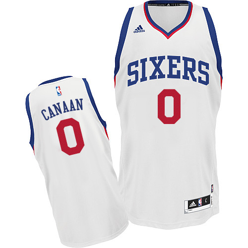 Isaiah Canaan Swingman In White Adidas NBA Philadelphia 76ers #0 Men's Home Jersey - Click Image to Close