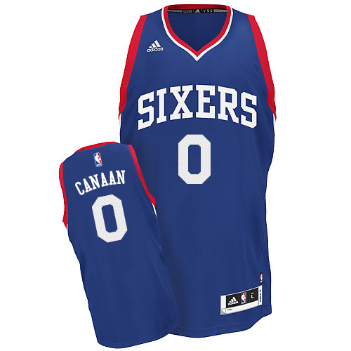 Isaiah Canaan Swingman In Royal Blue Adidas NBA Philadelphia 76ers #0 Men's Alternate Jersey - Click Image to Close