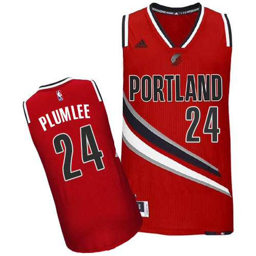 Mason Plumlee Swingman In Red Adidas NBA Portland Trail Blazers #24 Men's Alternate Jersey