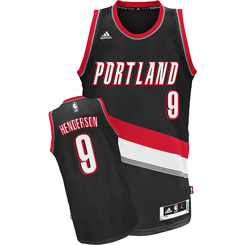 Gerald Henderson Swingman In Black Adidas NBA Portland Trail Blazers #9 Men's Road Jersey