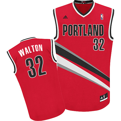 Bill Walton Swingman In Red Adidas NBA Portland Trail Blazers #32 Men's Alternate Jersey - Click Image to Close