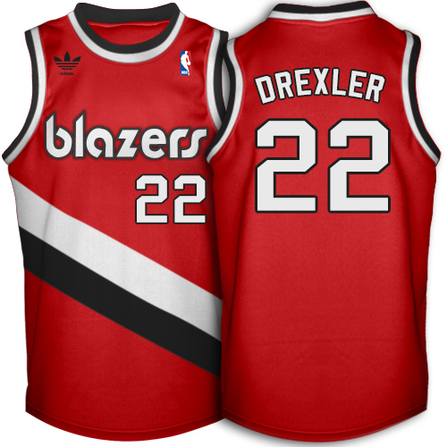 Clyde Drexler Swingman In Red Adidas NBA Portland Trail Blazers Soul #22 Men's Throwback Jersey - Click Image to Close
