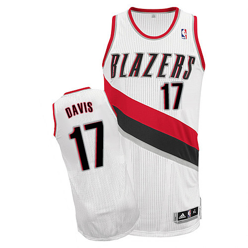 Ed Davis Authentic In White Adidas NBA Portland Trail Blazers #17 Men's Home Jersey