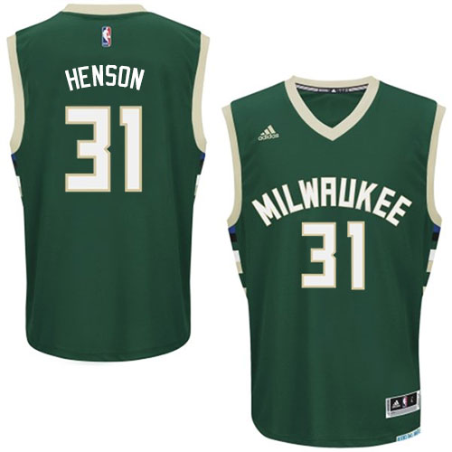 John Henson Swingman In Green Adidas NBA Milwaukee Bucks #31 Men's Road Jersey - Click Image to Close