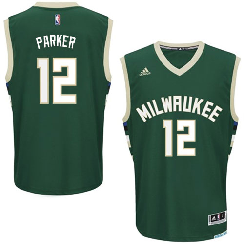 Jabari Parker Swingman In Green Adidas NBA Milwaukee Bucks #12 Men's Road Jersey - Click Image to Close