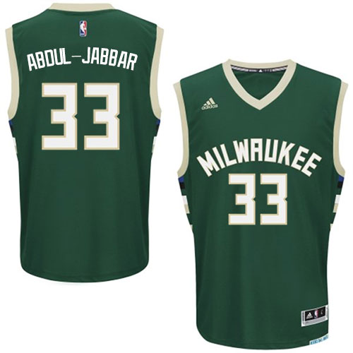 Kareem Abdul-Jabbar Swingman In Green Adidas NBA Milwaukee Bucks #33 Men's Road Jersey