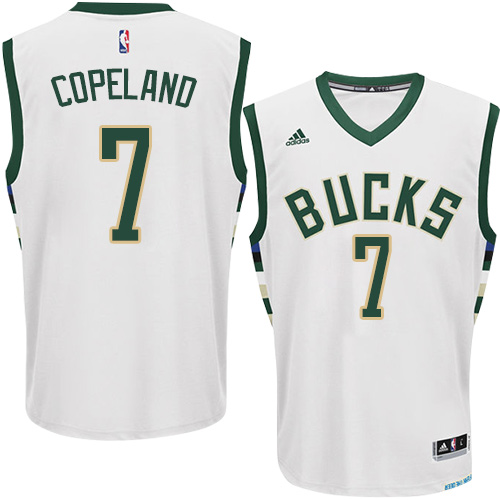 Chris Copeland Authentic In White Adidas NBA Milwaukee Bucks #7 Men's Home Jersey - Click Image to Close