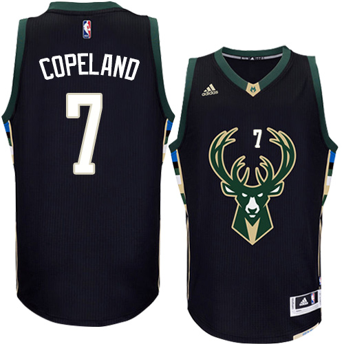 Chris Copeland Authentic In Black Adidas NBA Milwaukee Bucks #7 Men's Alternate Jersey - Click Image to Close