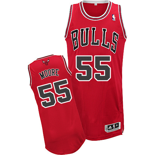 E'Twaun Moore Authentic In Red Adidas NBA Chicago Bulls #55 Men's Road Jersey - Click Image to Close