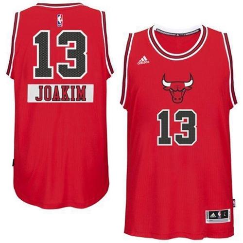 Joakim Noah Authentic In Red Adidas NBA Chicago Bulls 2014-15 Christmas Day #13 Men's Jersey