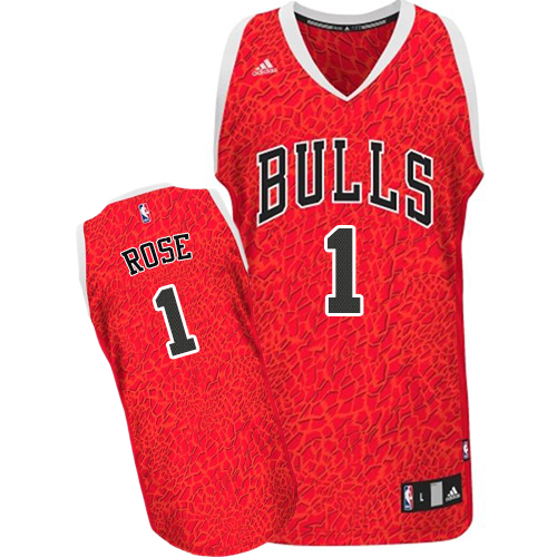 Derrick Rose Authentic In Red Adidas NBA Chicago Bulls Crazy Light #1 Men's Jersey - Click Image to Close