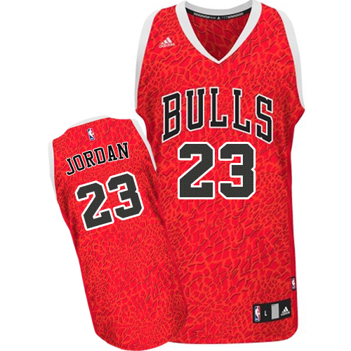 Michael Jordan Authentic In Red Adidas NBA Chicago Bulls Crazy Light #23 Men's Jersey