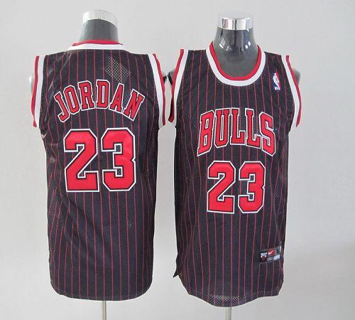 Michael Jordan Authentic In Black/Red Adidas NBA Chicago Bulls #23 Youth Jersey