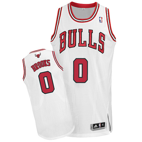 Aaron Brooks Authentic In White Adidas NBA Chicago Bulls #0 Men's Home Jersey - Click Image to Close