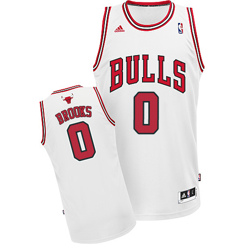 Aaron Brooks Swingman In White Adidas NBA Chicago Bulls #0 Men's Home Jersey - Click Image to Close