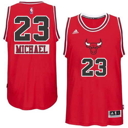 Michael Jordan Authentic In Red Adidas NBA Chicago Bulls 2014-15 Christmas Day #23 Men's Jersey
