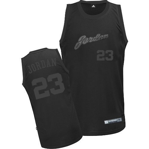 Michael Jordan Authentic In Black Adidas NBA Chicago Bulls #23 Men's Jersey - Click Image to Close