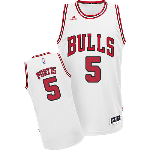 Bobby Portis Swingman In White Adidas NBA Chicago Bulls #5 Men's Home Jersey