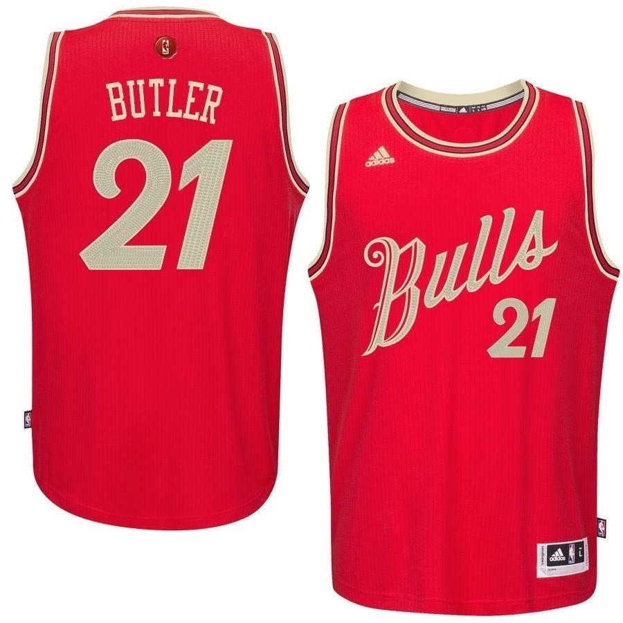 Jimmy Butler Authentic In Red Adidas NBA Chicago Bulls 2015-16 Christmas Day #21 Men's Jersey - Click Image to Close