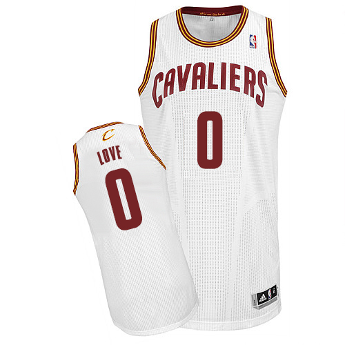 Kevin Love Authentic In White Adidas NBA Cleveland Cavaliers #0 Men's Home Jersey