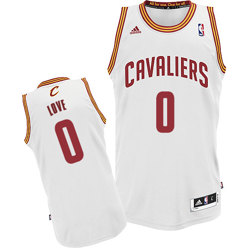 Kevin Love Swingman In White Adidas NBA Cleveland Cavaliers #0 Men's Home Jersey - Click Image to Close