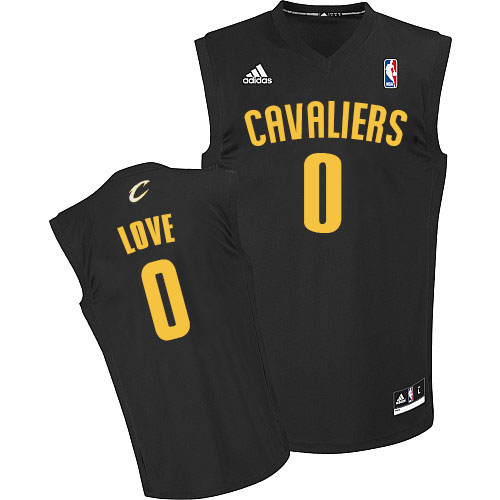 Kevin Love Authentic In Black Adidas NBA Cleveland Cavaliers Fashion #0 Men's Jersey - Click Image to Close