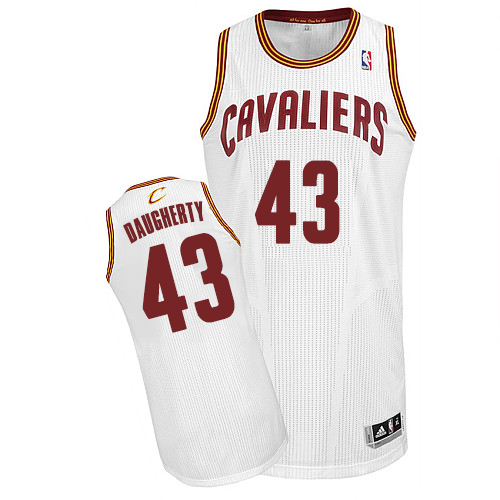 Brad Daugherty Authentic In White Adidas NBA Cleveland Cavaliers #43 Men's Home Jersey