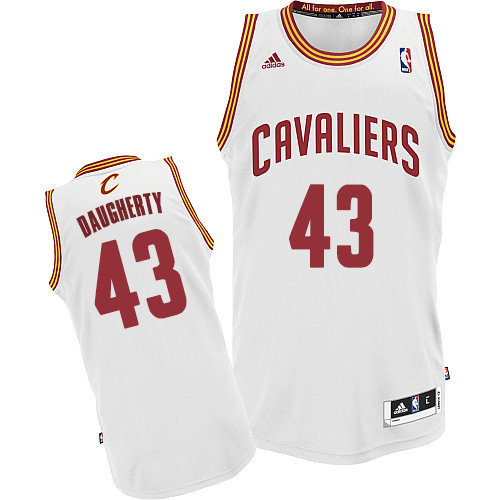 Brad Daugherty Swingman In White Adidas NBA Cleveland Cavaliers #43 Men's Home Jersey - Click Image to Close
