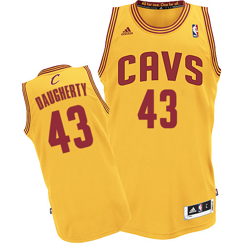 Brad Daugherty Authentic In Gold Adidas NBA Cleveland Cavaliers #43 Men's Alternate Jersey - Click Image to Close