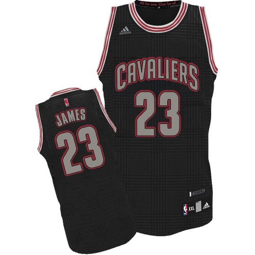 LeBron James Authentic In Black Adidas NBA Cleveland Cavaliers Rhythm Fashion #23 Men's Jersey