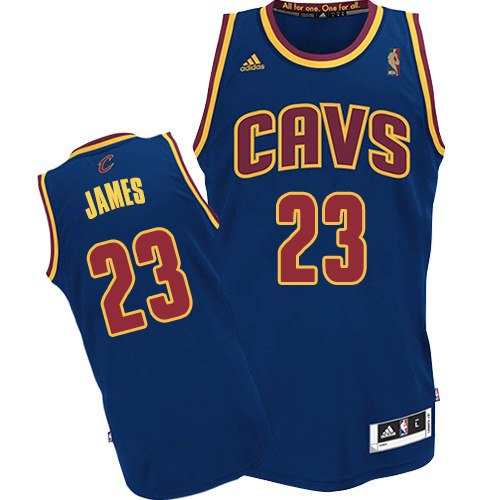 LeBron James Authentic In Navy Blue Adidas NBA Cleveland Cavaliers CavFanatic #23 Men's Jersey