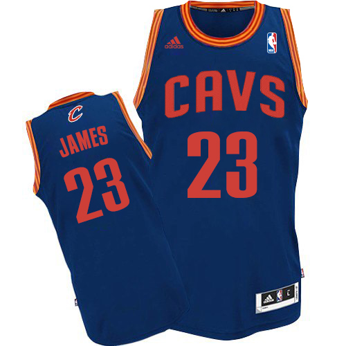 LeBron James Authentic In Blue Adidas NBA Cleveland Cavaliers Revolution 30 #23 Men's Jersey - Click Image to Close