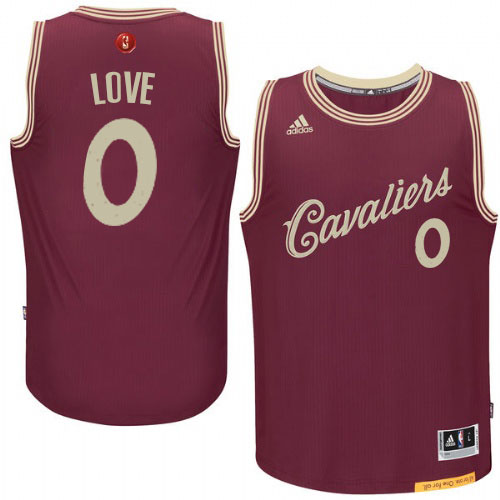 Kevin Love Authentic In Red Adidas NBA Cleveland Cavaliers 2015-16 Christmas Day #0 Men's Jersey - Click Image to Close