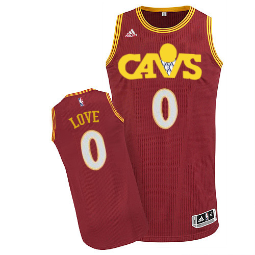Kevin Love Authentic In Red Adidas NBA Cleveland Cavaliers CAVS #0 Men's Jersey