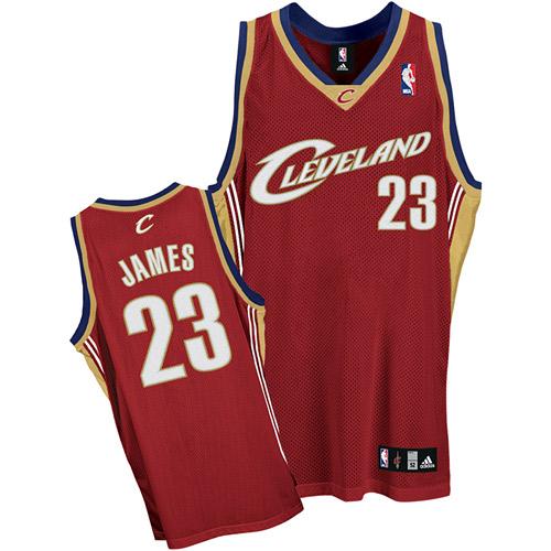 LeBron James Authentic In Wine Red Adidas NBA Cleveland Cavaliers #23 Men's Jersey - Click Image to Close