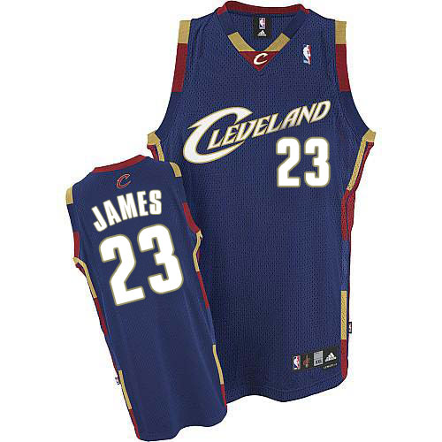 LeBron James Authentic In Navy Blue Adidas NBA Cleveland Cavaliers #23 Men's Jersey - Click Image to Close