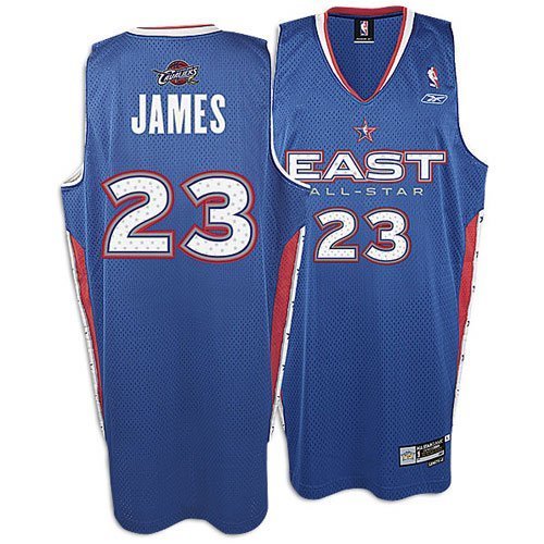 LeBron James Authentic In Blue Adidas NBA Cleveland Cavaliers 2005 All Star #23 Men's Jersey - Click Image to Close
