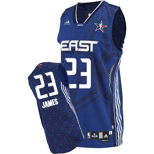 LeBron James Authentic In Blue Adidas NBA Cleveland Cavaliers 2010 All Star #23 Men's Jersey - Click Image to Close