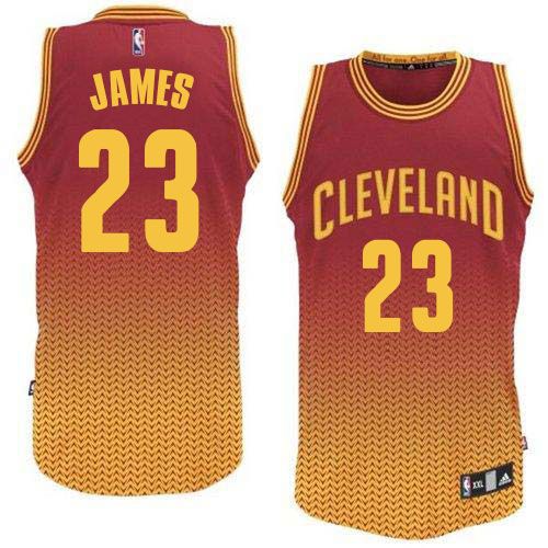 LeBron James Authentic In Red Adidas NBA Cleveland Cavaliers Resonate Fashion #23 Men's Jersey