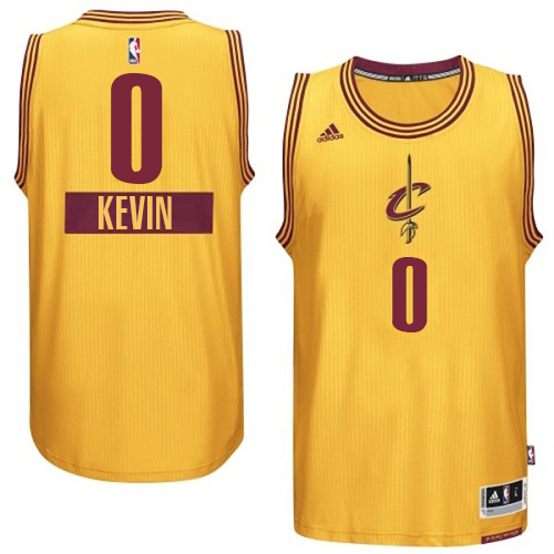 Kevin Love Authentic In Gold Adidas NBA Cleveland Cavaliers 2014-15 Christmas Day #0 Men's Jersey