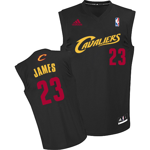 LeBron James Authentic In Black Adidas NBA Cleveland Cavaliers Fashion I #23 Men's Jersey - Click Image to Close