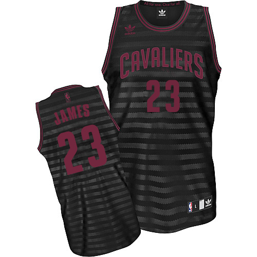 LeBron James Authentic In Black/Grey Adidas NBA Cleveland Cavaliers Groove #23 Youth Jersey - Click Image to Close