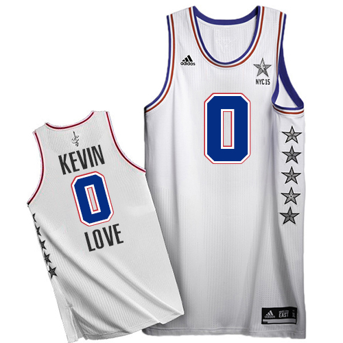 Kevin Love Authentic In White Adidas NBA Cleveland Cavaliers 2015 All Star #0 Men's Jersey