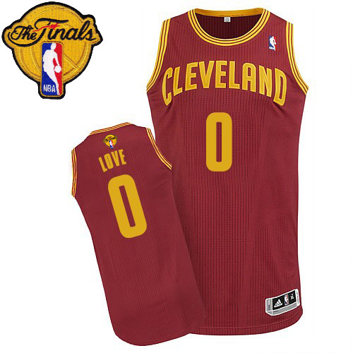 Kevin Love Authentic In Wine Red Adidas NBA The Finals Cleveland Cavaliers #0 Men's Road Jersey - Click Image to Close