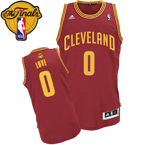 Kevin Love Swingman In Wine Red Adidas NBA The Finals Cleveland Cavaliers #0 Men's Road Jersey - Click Image to Close