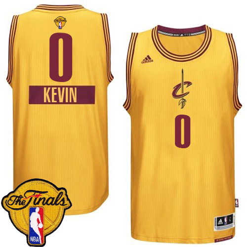 Kevin Love Authentic In Gold Adidas NBA The Finals Cleveland Cavaliers 2014-15 Christmas Day #0 Men's Jersey - Click Image to Close