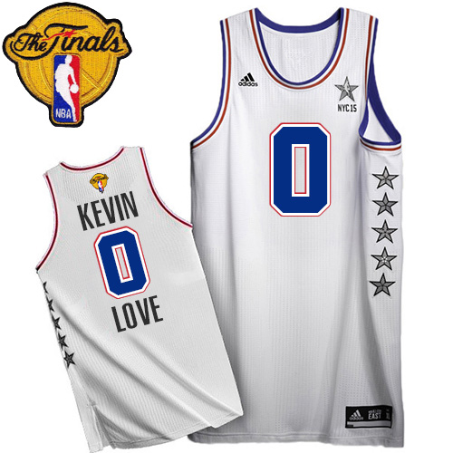Kevin Love Authentic In White Adidas NBA The Finals Cleveland Cavaliers 2015 All Star #0 Men's Jersey - Click Image to Close